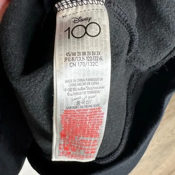 Disney 100 Hoodie Black Sweatshirt Disney Parks 100th Anniversary Pullover - Picture 5 of 8